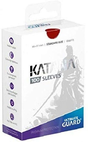 画像1: 『KATANASleevesStandardSize（赤）』100枚入り【サプライ】{-}《-》 (1)